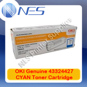 OKI Genuine 43324427 CYAN Toner Cartridge for C5550 MFP/C5800/C5900 (5K)